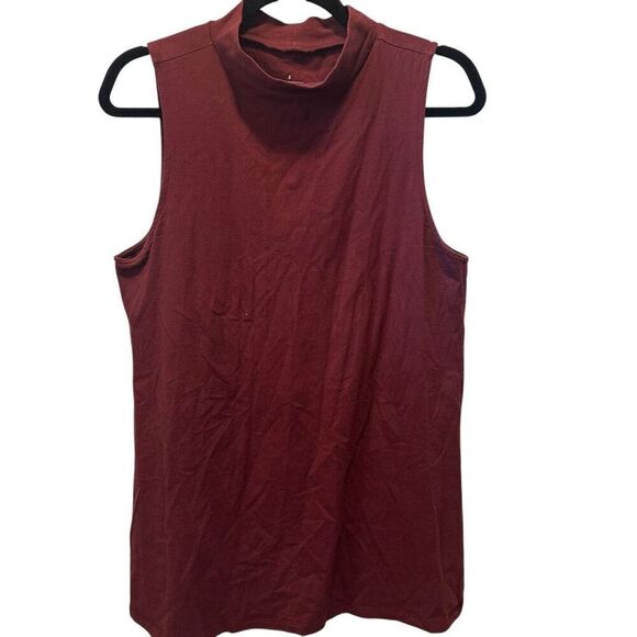 Torrid Mock Neck Sleeveless Cotton Blend Stretch Foxy Tank Top Red Size 2 - Picture 1 of 5